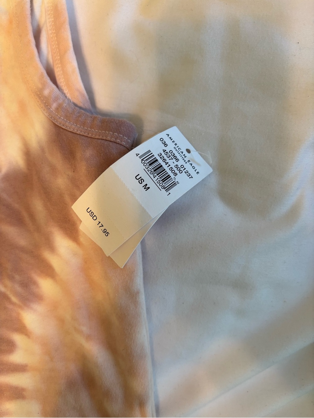 American Eagle Outfitters One-Shoulder Tie-Dye Tank Top - Brown & Cream - Picture 2 of 2